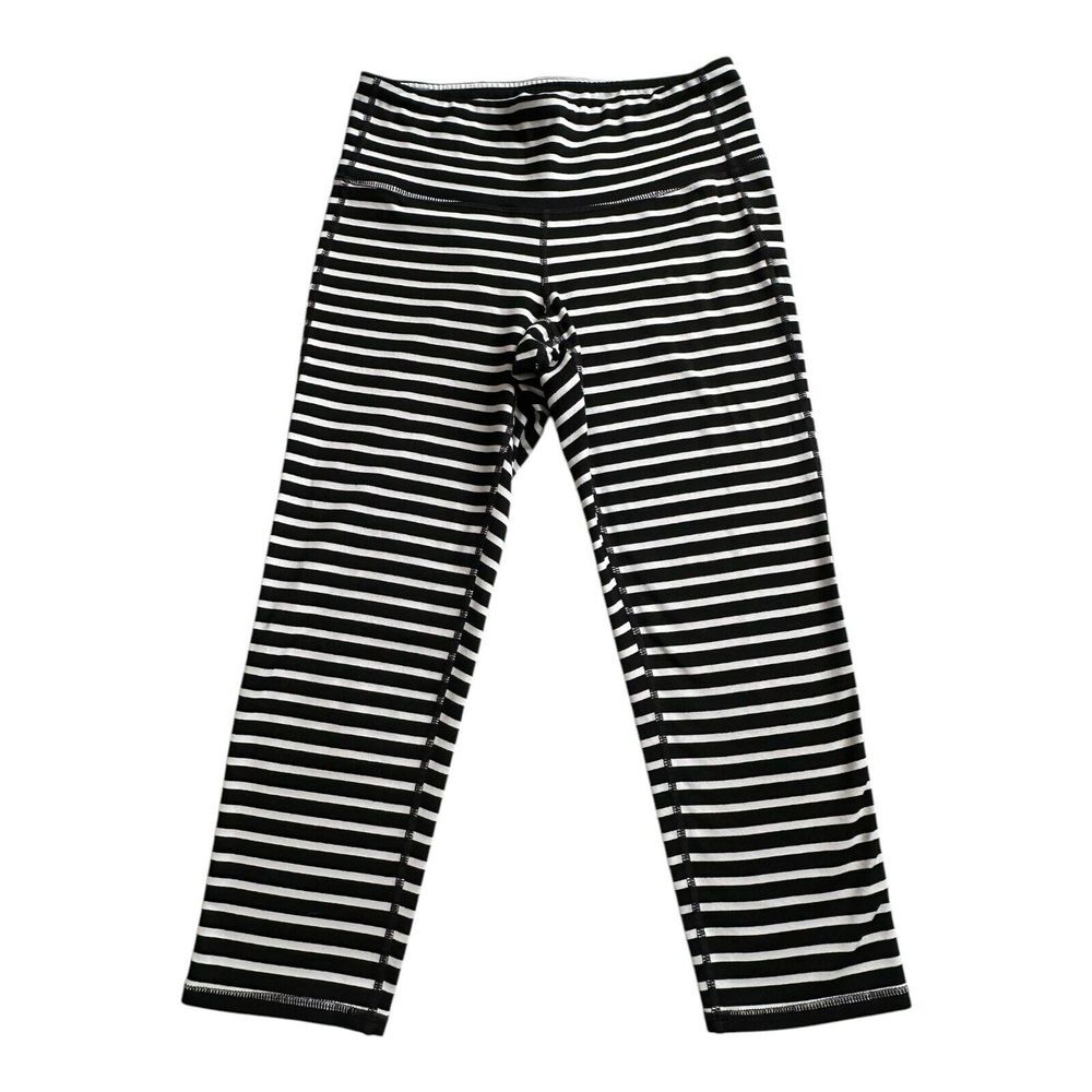 Athleta Leggings Womens Small Workout‎ Gym Stretch Lightweight Yoga Stripes